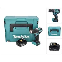Makita Boormachine + slagboor, DHP 487 T1J Accu klopboormachine 18 V 40 Nm Brushless + 1x accu 5,0 Ah + Makpac - zonder La (Oplaadbare batterij)
