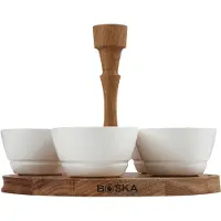 Boska Party Serving Tray - Serveerplank van Europees Eikenhout - 5 Porseleinenbakjes - Bruin