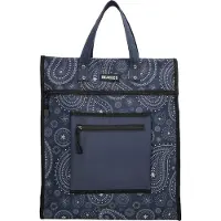 Beagles Stevige Boodschappentas Basic Hoog Blauw/Wit Paisley