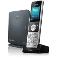Yealink W60P IP-telefoon, zwart, met zilverkleurig TFT-scherm
