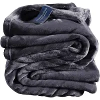 De Witte Lietaer Plaid Cosy Blue Graphite-150 x 200 cm