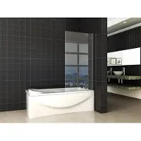 Wiesbaden Orbit badwand draaibaar 800 x 1500 x 6 mm nano helder glas/mat zwart 20.3917