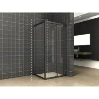 Wiesbaden Skyline zijwand voor nis schuifdeur 1000 x 2000 x 8 mm nano helder glas/mat zwart