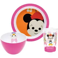 Zak!Designs Disney - Disney Big Face Minnie ontbijtset Set van 3 Stuks - Melamine - Multicolor