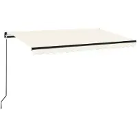 vidaXL Luifel handmatig uittrekbaar 450x350 cm crèmekleurig