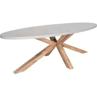 BUITEN living Livorno dining tuintafel 6 personen | polystone + hardhout | betonlook | 240cm - ovale tuintafel