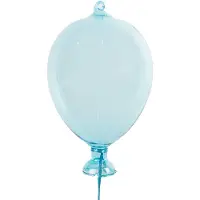 Clayre & Eef Decoratie Hanger Ballon Ø 10x17 cm Blauw Glas Blauw