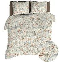 Romanette Dekbedovertrek Lana Taupe Grijs Flanel-240 x 200 / 220 cm | Lits-Jumeaux