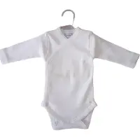 Babidu Romper/Body | Wit | Gehaakt Randje | Overslag | 1157 | Lange mouw | Prematuur | maat 44