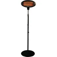 BRASQ Elektrische Terrasverwarmer Staand PHS100 - Heater 2000W - 3 warmtestanden - Verstelbaar - Spatwaterdicht - Voor binnen en buiten- Zwart