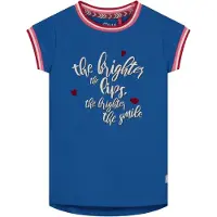 Quapi T-shirt Alexis met printopdruk blauw/roze/wit Blauw/roze/wit 110