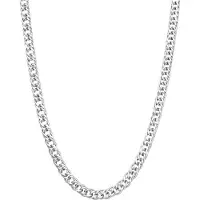 Lucardi Heren Ketting dubbele gourmet - 925 Zilver - Ketting - Vaderdag Cadeautje - 50 cm - Zilverkleurig