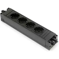 Bachmann stekkerdoos met Wieland GST18 installatiestekker en 4 contacten / zwart