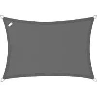 Buitenkado schaduwdoek rechthoek 3x3,5 m - HDPE/RVS - antraciet - incl. bevestigingsset