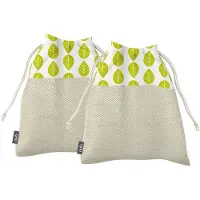 Bee's Wax - Eco Friendly Vershoudzak Klein Set van 2 Stuks Leaves - Biologisch Katoen - Multicolor