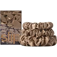 Slip Pure Silk Back To Basics Assorted Scrunchies Light Brown Haarelastiek 3 st