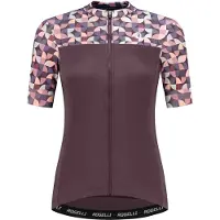 Rogelli Essential Graphic Fietsshirt - Korte Mouwen - Dames - Burgundy - Maat XL