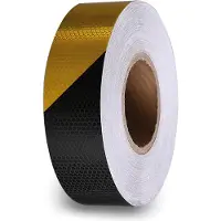 Perel Reflecterende tape 5 cm x 5 m, met honingraatpatroon voor extra zichtbaarheid, zwart/geel