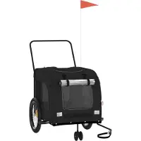 vidaXL Hondenfietstrailer oxford stof en ijzer zwart