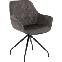 Goossens Eetkamerstoel Ebi groen velvet stof graden draaibaar met return functie met armleuning, elegant chic