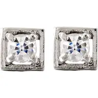 Behave - Oorbel steker elegant vierkant design kristaltrend 7 mm