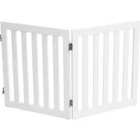 Costway Afsluitrooster voor honden, 60 cm hoog, houten klaphek, traphek, flexibel afschermrooster voor honden, deuropstelling (2 panelen, wit)