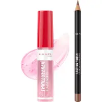 Rimmel Oh My Gloss! Lip Oil & Lasting Finish Lip Bundle (Various Shades) - 001 Pink Flush