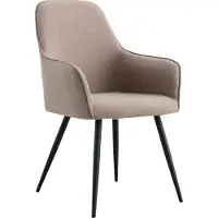 House Nordic Eetkamerstoel Beige Stof - Zithoogte 47cm - 65x57x87cm - - Set van 2