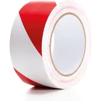 Perel Markeertape - 33 meter - Rood/ wit -
