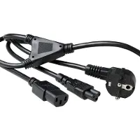 ACT Apparaat Y-snoer met C5 en C13 pluggen en haakse stekker - 3x 1,00mm / zwart - 1,8 meter