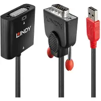 Lindy 38184 video kabel adapter 0,2 meter DVI-D VGA (D-Sub) + USB Zwart, Oranje