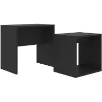 vidaXL Salontafelset 48x30x45 cm bewerkt hout zwart