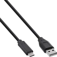 InLine USB 2.0 Cable, Type C male to A male, black, 0.3m