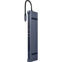 Gembird A-CM-COMBO10-01, Bekabeld, USB 3.2 Gen 1 (3.1 Gen 1) Type-C, 87 W, 3,5 mm, 1000 Mbit/s, Grijs