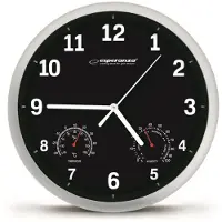 Esperanza Wandklok Lyon - Zwart - 25 cm - inclusief temperatuur- en luchtvochtigheidsmeter