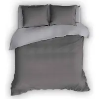 Romanette Flanellen Dekbedovertrek Comtesse Antraciet Zilver-200x200/220
