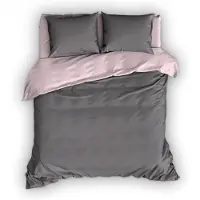 Romanette Flanellen Dekbedovertrek Comtesse Antraciet Roze-200x200/220