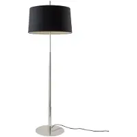 Santa & Cole Diana Vloerlamp Diana | Black linen | Satin nickel