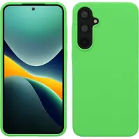 Kwmobile telefoonhoesje geschikt voor Samsung Galaxy A55 5G - Hoesje met siliconen coating - Smartphone case in limoengroen