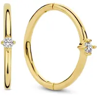 New Bling 9NBG-0648 Gouden Oorbellen met Zirkonia - 12mm Doorsnee - 2mm Zirkonia - Oorringen - 14 Karaat - Goud