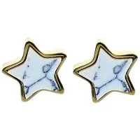 Behave - Oorbellen ster - Marmerlook goudkleur - Trendy minimal gift