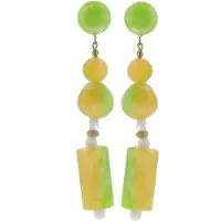 Behave - Oorbellen - Marmerlook Design - Zomertrend Accessoire - 10 cm