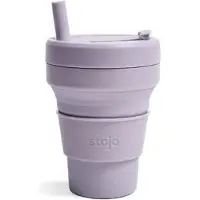 Stojo Cup met Rietje - Opvouwbare Beker - Beker To Go - Lilac - 250ml