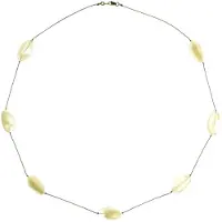 Behave - Lange ketting dames - goudkleur wit - elegante basic stijl