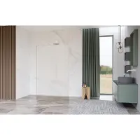 FortiFura Galeria Vrijstaande Inloopdouche - 140x200cm - Glas mat - antikalk - 8mm veiligheidsglas - wandsteunen - Wit mat SW927768 2x/SW797937