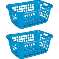 Sunware Basic Wasmand Blauw 65 cm - Set van 2 stuks