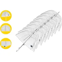 Merkloos 8 stuks Transparante Koepelparaplu 75 cm - Bruidsparaplu
