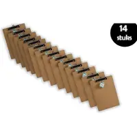 Merkloos 14x Klemborden - Klemborden A4 - Klemborden hout A4 31 x 22 x 1.5 cm