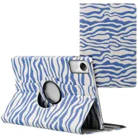 IMoshion 360° Draaibare Design Bookcase voor de Xiaomi Redmi Pad SE - White Blue Stripes