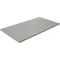 Luca Varess Classy douchebak 160 x 90 cm composietmarmer mat lichtgrijs rock structuur
